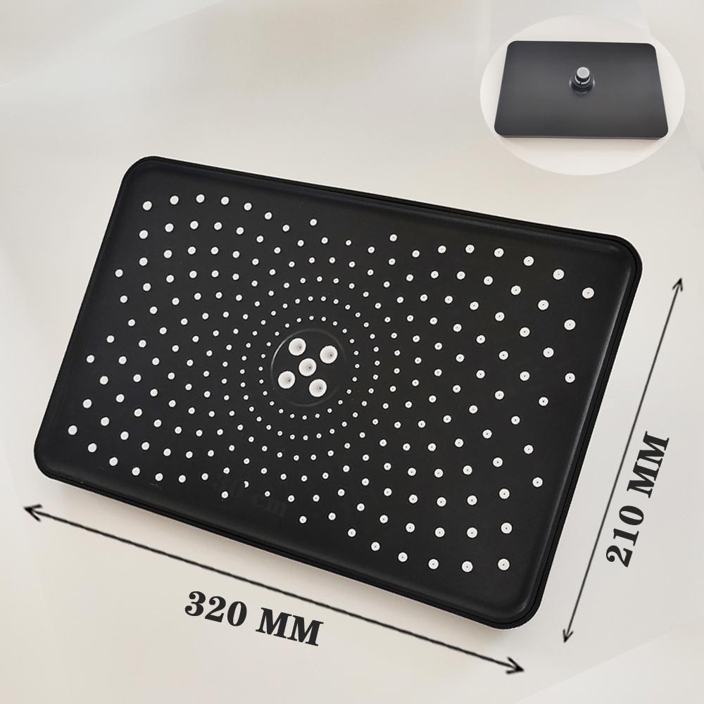 320mm Big Panel Large Flow Supercharge Rainfall Ceiling Mounted Shower Head Sliver High Pressure Abs Thicken Bathroom Shower