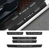 Car Door Sill Stickers Carbon Fiber Door Sill Film Car Sticker for Tesla Model 3 Y X S P100D P85D 200 Logo Car Accessories