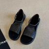 Women Open Toe Flat Sandals 2025 Summer New Retro Soft Leather Comfortable Soft Sole Versatile Women's Rome Shoes