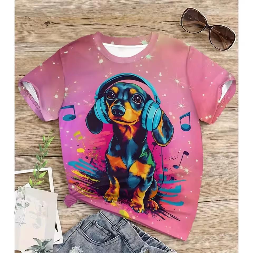 

Cartoon 3D printed T-shirt for women s street wear, casual fashion, short sleeved, O-neck, elegant top clothing XL