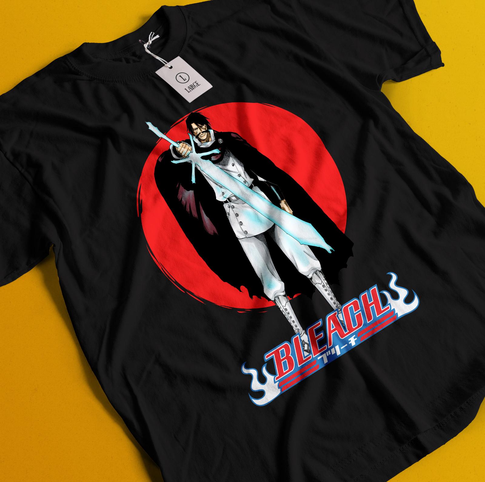 Yhwach Shirt Bleach Anime Tshirt Ichigo Bankai T-Shirt Mens Womens Tees Top Aizen Zaraki Kenpachi Tee XL