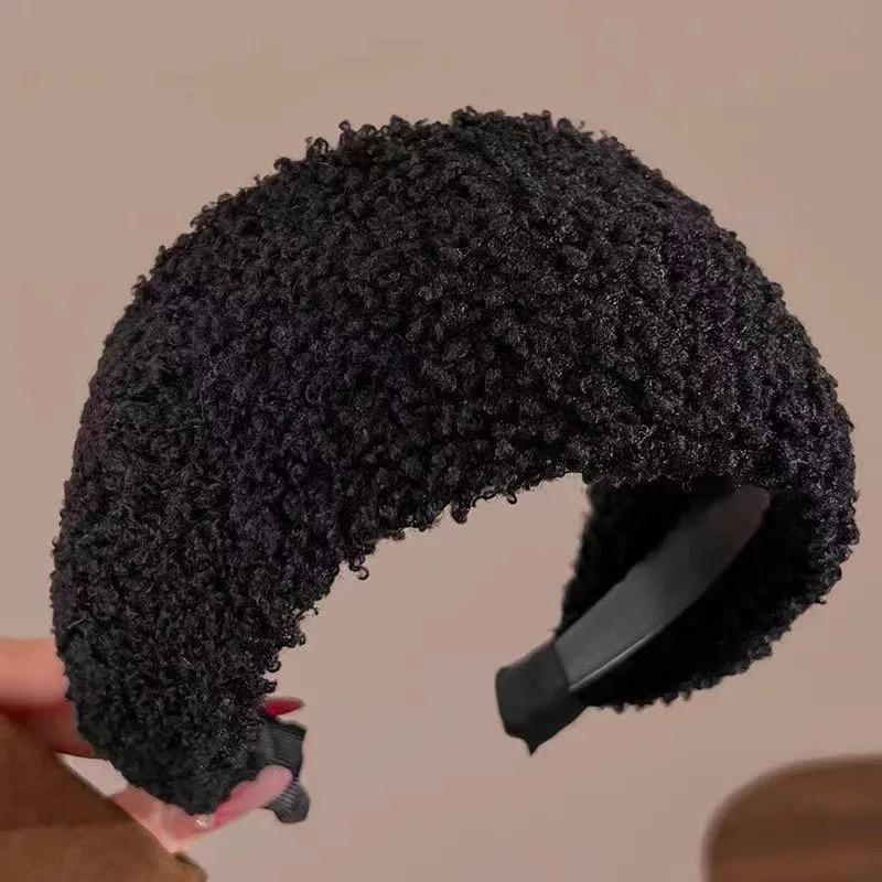 High-End Rotes Lammwoll-Damen-Stirnband mit breiter Krempe für Herbst/Winter – Elegantes Skull-Top-Haargummi, perfekt für Weihnachten & Neujahr