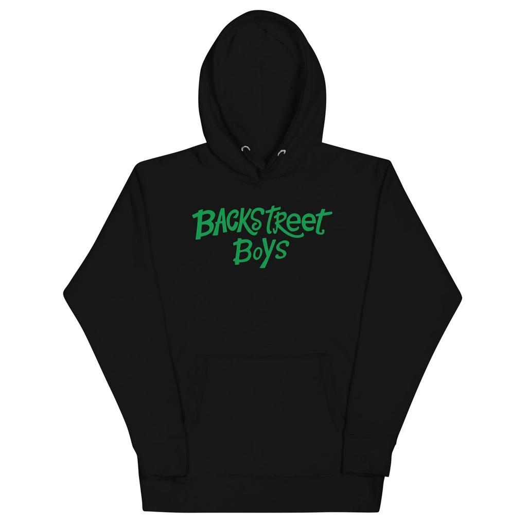 Backstreet Boys - Green Logo Hoodie Sweatshirt Black New