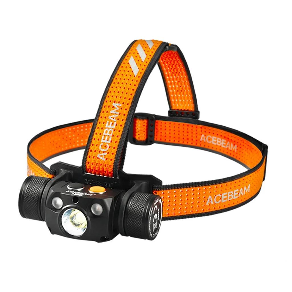 ACEBEAM H30 LED Bright 4000 3 Light 200 Hours of Battery IP68 Headlamp for Emergency and Outdoor Activities Daylight White Red Headlight, Lumens,