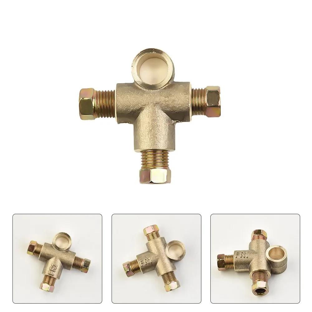 1 Pc 10mm Brake Pipe Fittings 3-Way Brake T Piece Tee With 3 Male Short Nut Union Metric M10 3/16" Pipe Brake Hoses Accessories