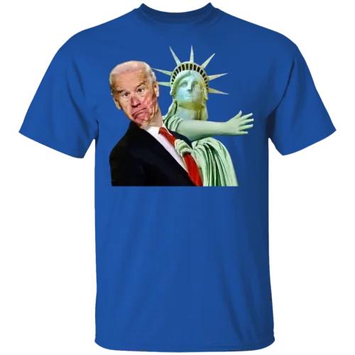 Joe Biden Statue of Liberty Proamerica Antibiden Libtards TShirt Short Sleeve 100 Cotton Casual Men T Shirt