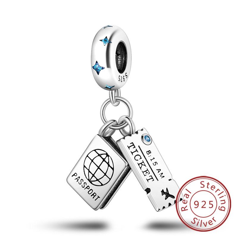 Neuer Kupfer-Charm Flugzeug Kamera Koffer Liebe Reisen Leben DIY Perlen Passend für Original-Charms Armband Schmuck