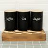 3Pcs Coffee Bean Storage Canisters Tea Sugar Vacuum Sealed Jars Iron Canisters Heat Kitchen Cream Can Airtight Lid