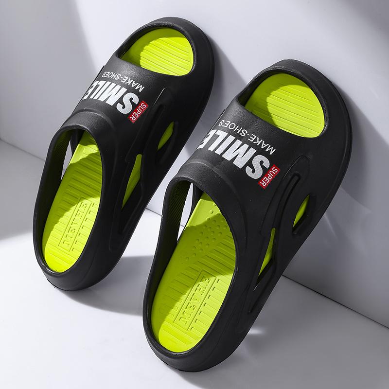 

Тапочки мужские домашние мужские на открытом воздухе летние нескользящие домашние мужские тапочки с мягкой подошвой 42-43 чёрный