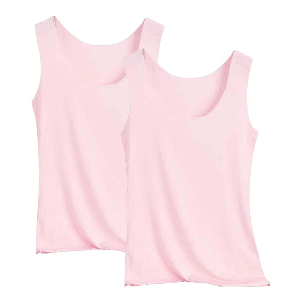 Women's Solid Color Tank Top Seamless Silk Undershirt Sleeveless Shirt