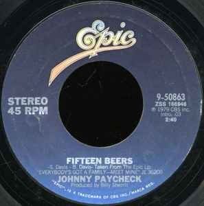 

7-дюймовая пластинка JOHNNY PAYCHECK - Пятнадцать пива / Кто был этот человек Th 950863 Epic 1979 США Фолк Б/У