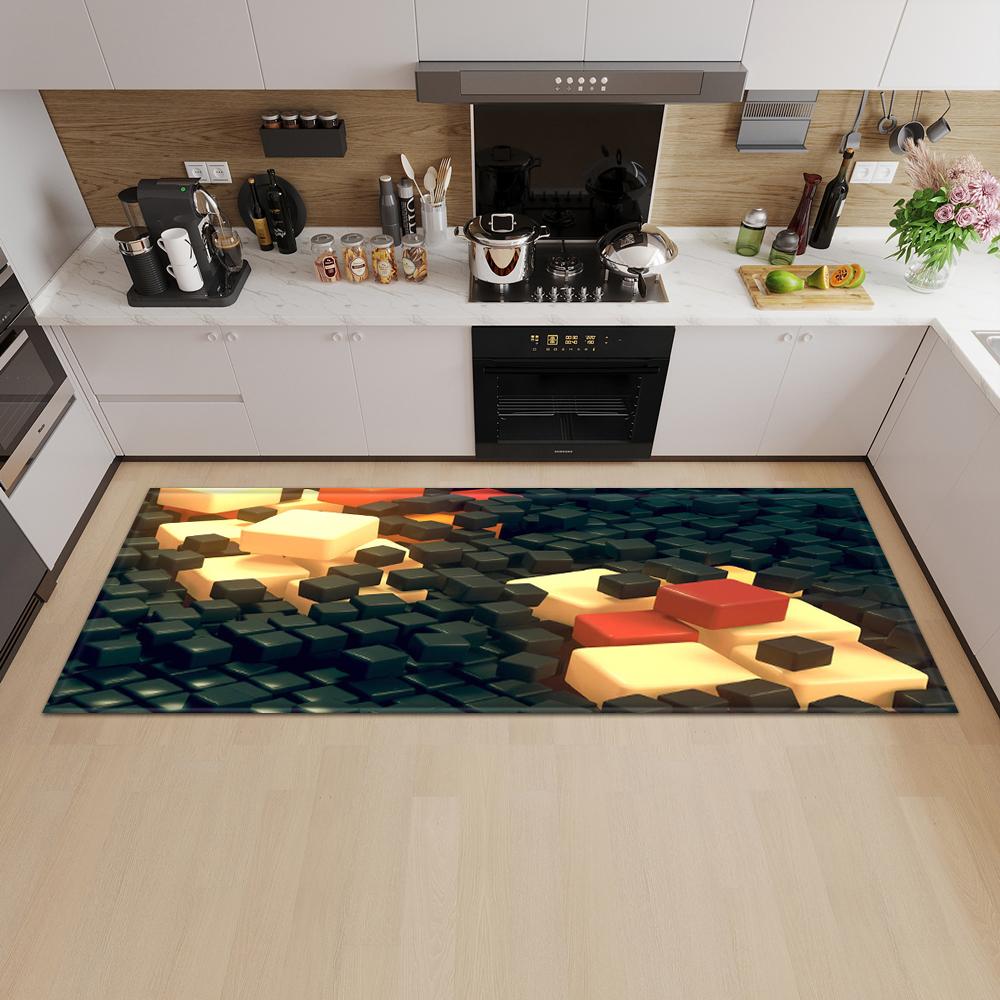 Entrance Door Mat Kitchen Bedroom Carpet Non-slip Floor Corridor Balcony Carpet Modern Pattern Floor Mat Can Be Customized