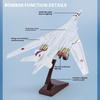 1/200 Scale TU-160 Long Range Strategic Bomber Model with Display Base Collection Ornaments Military Fan Gift Halloween Toys
