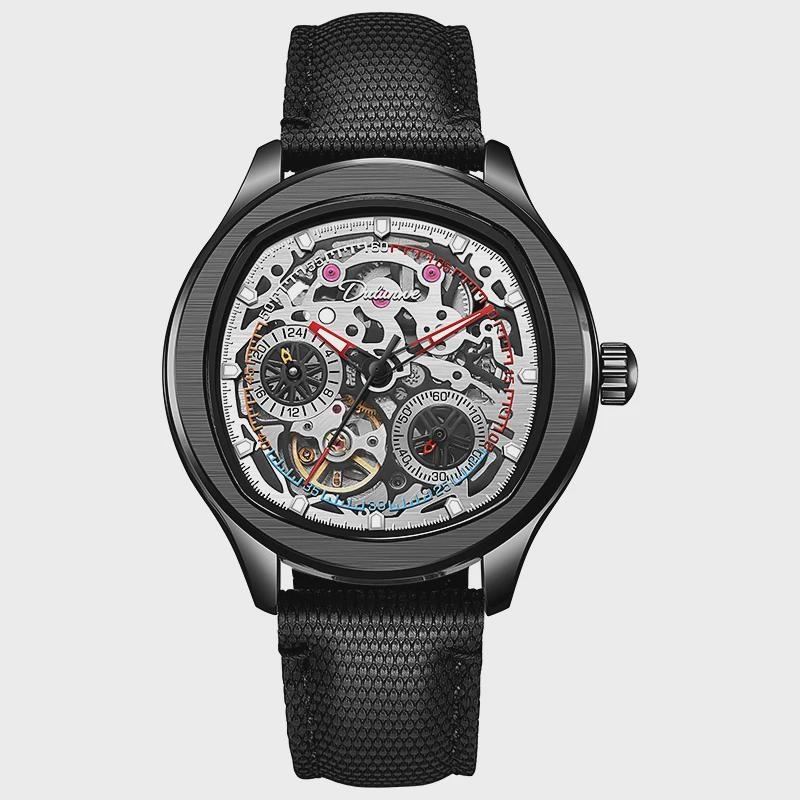 Top-Marke Luxus Skelett Tourbillon Automatische Mechanische Uhr für Herren Sport Vollstahl Wasserdichte Uhren