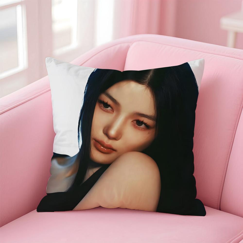 Hot Kpop Charming Korean Actor KKim Yoojung Cushion Cover Pillowcase Short Plush Invisible zipper Room Sofa Cushion Cover