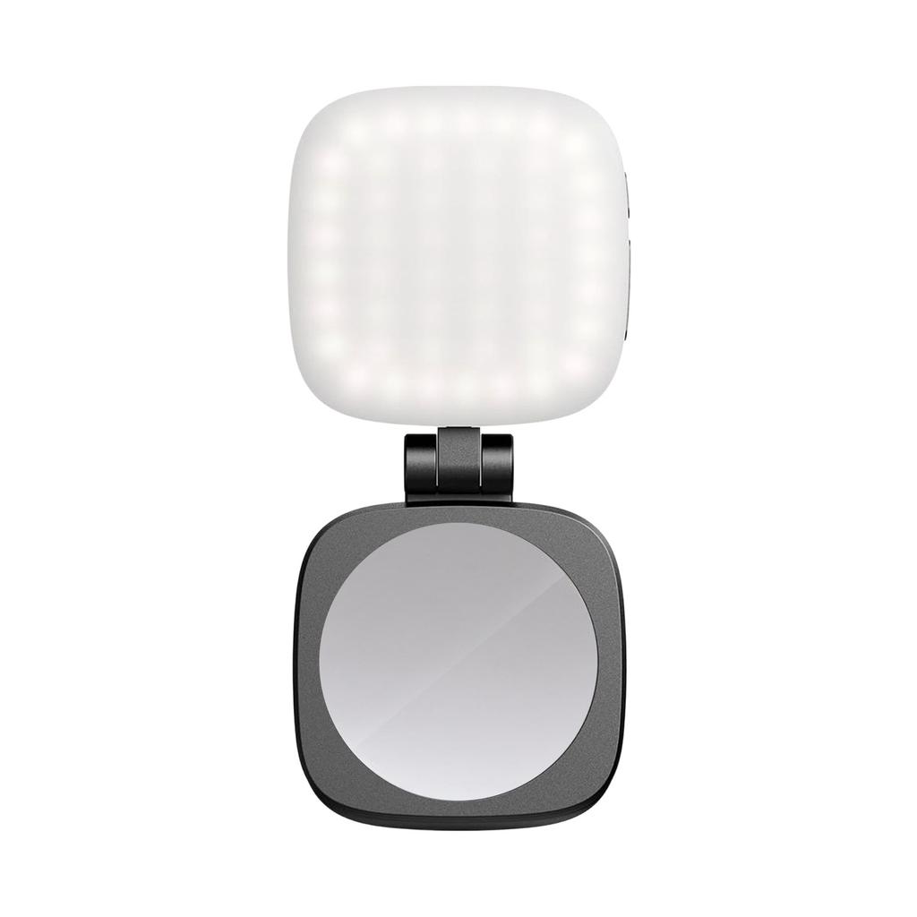 Magnetisches Selfie-Licht für Mobiltelefone mit integriertem Schminkspiegel, tragbares faltbares Beauty-Licht für Fotos, Live-Streaming und Ambiente