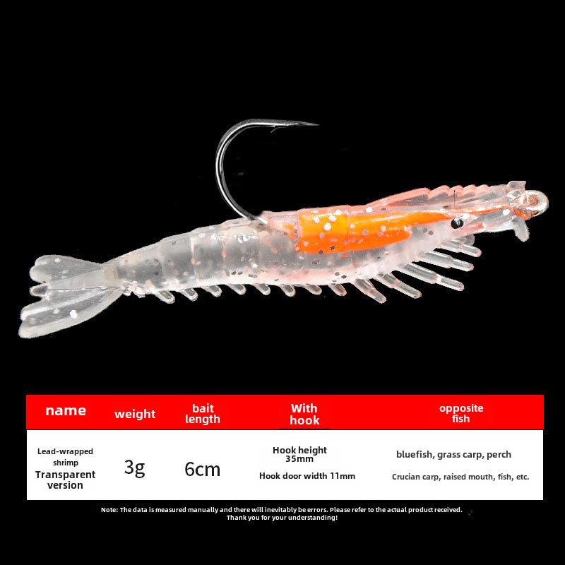 Bleikopf-Weichgarnelen-Köder 3g/6cm: Ideal zum Süßwasser-/Salzwasserfischen auf Rapfen, Barsch und Mandarinfisch.