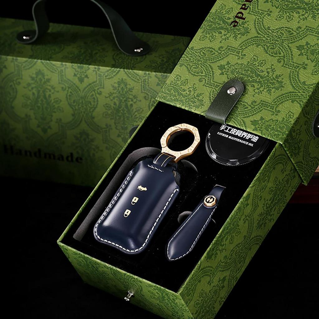 Suitable for Mitsubishi Orand Jinxuan Pajero Jinchang Yige Handmade Cowhide High-End Car Key Cover Keychain Car Key Case