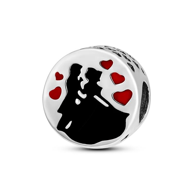 Color Charms Bead Lipstick High Heels Heart Strawberry Copper Red Dangle Fit Original Bangle Bracelet Diy Jewelry