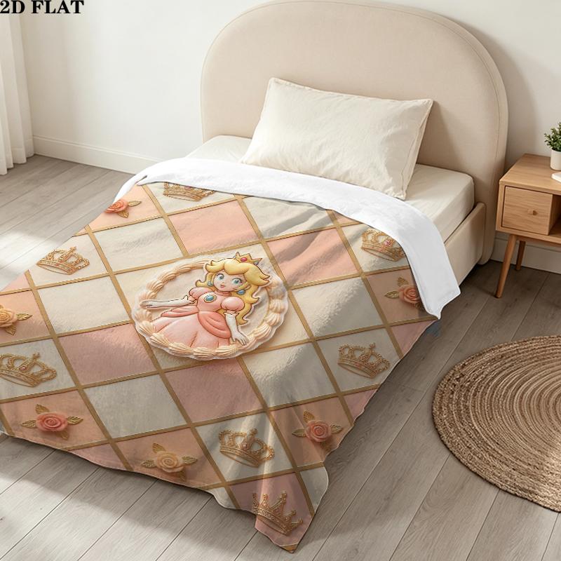 Mario Printed Flannel Blanket, soft throw for bedroom sofa, washable, Christmas present, great gift.
