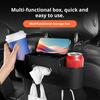 Car Backseat Organizer with Cup Holder Tissue Box Multifunctional Universal Automotive Seat Headrest Hanging Storage Box Hook Car Accessories