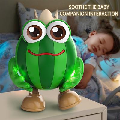 Electric Dancing Watermelon Robot Toy with Music LED Light Interactive Kids Walking Prince Watermelon Musical Toy Toddler Boys Girls Gift