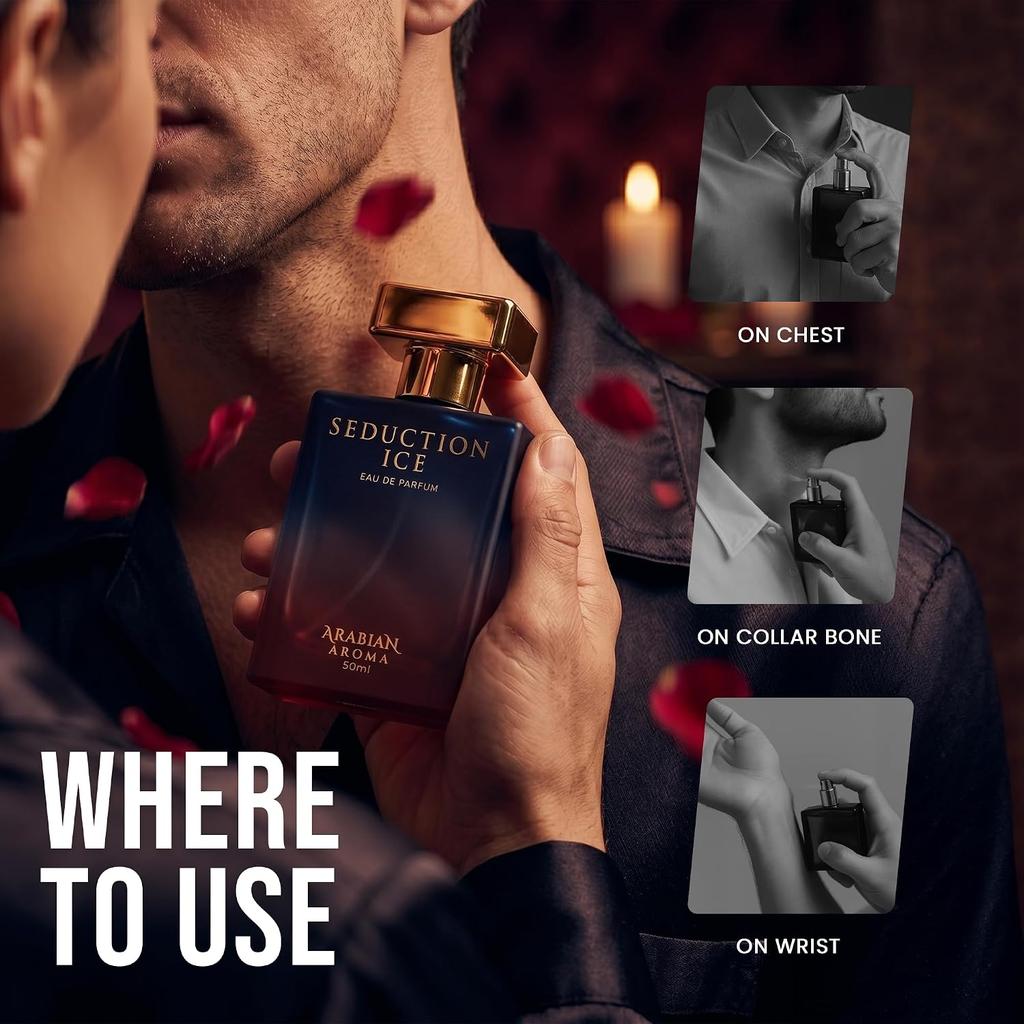 Seduction Ice Eau De Parfum for Men – 50ml | Fresh Citrus & Fruity Fragrance | Long Lasting Perfume for Man