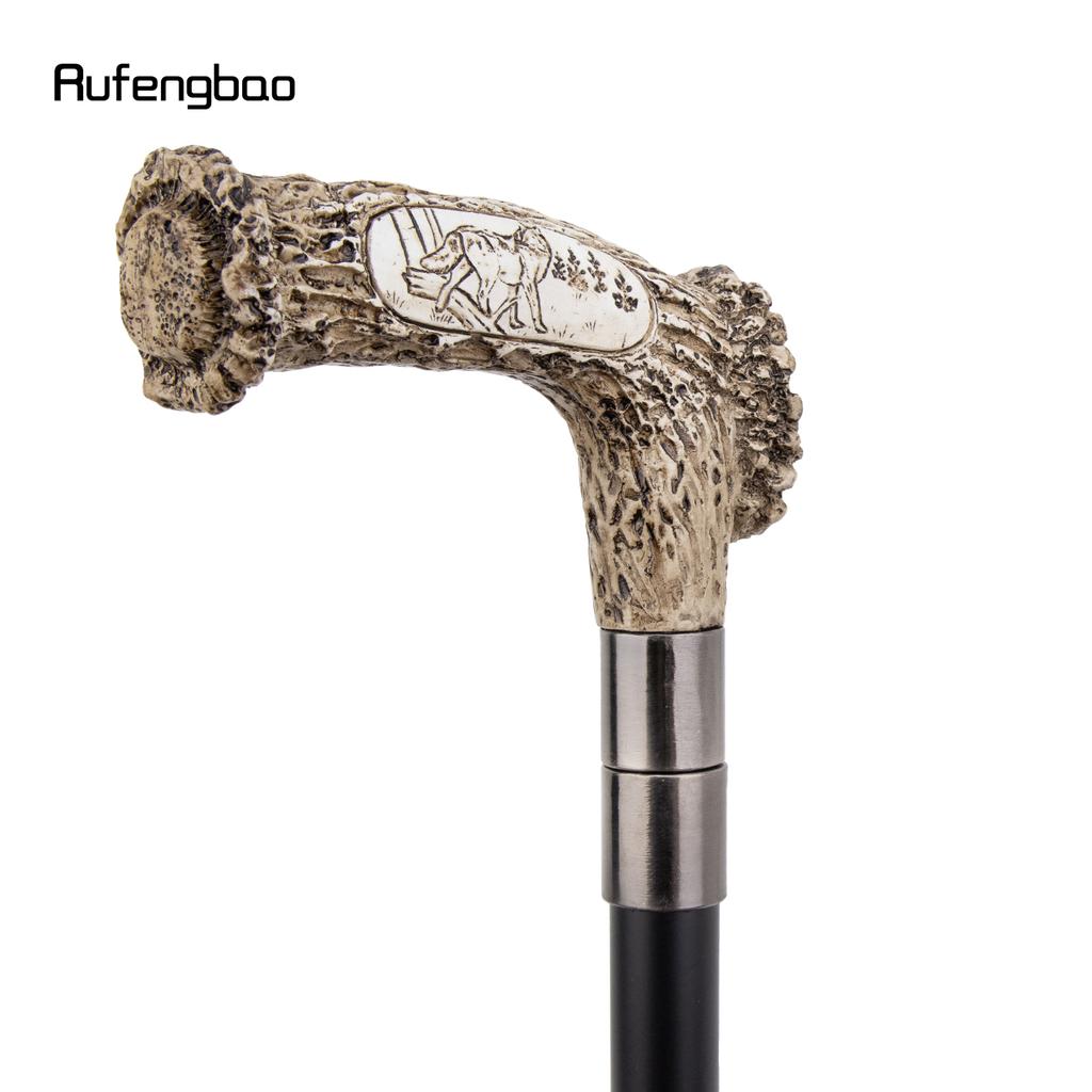 Silver Resin Wolf Tree Root Head Walking Cane Fashion Decorative Steel Stick Gentleman Elegant Cosplay Cane Knob Crosier 94cm