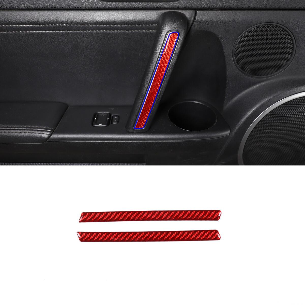 Red Carbon fiber Door Handle Armrest Stripe Cover Trim for Mazda-MX-5 2009-14