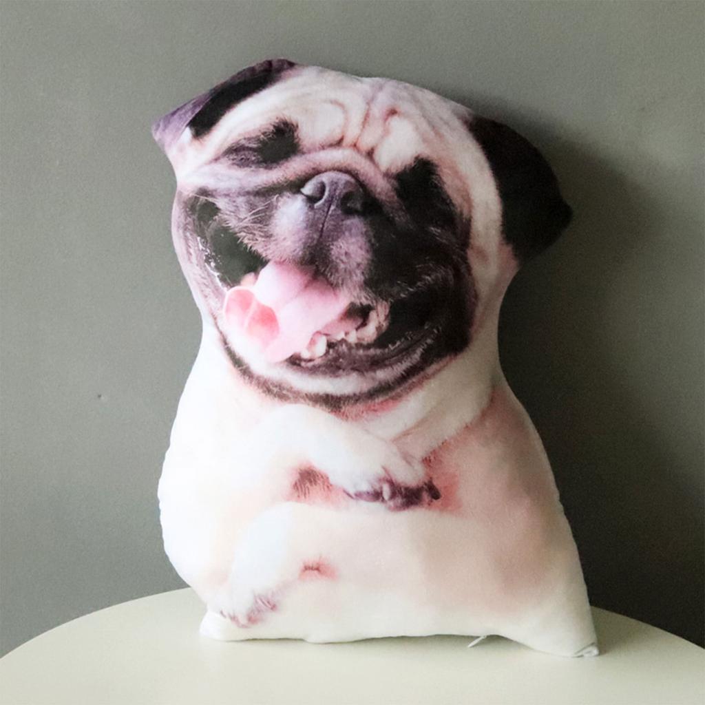 Biegsames Kissen mit Hundeaufdruck, weiches und bequemes Spielzeugkissen mit 3D-Augen, Geschenk für Freundin, Wohnaccessoires