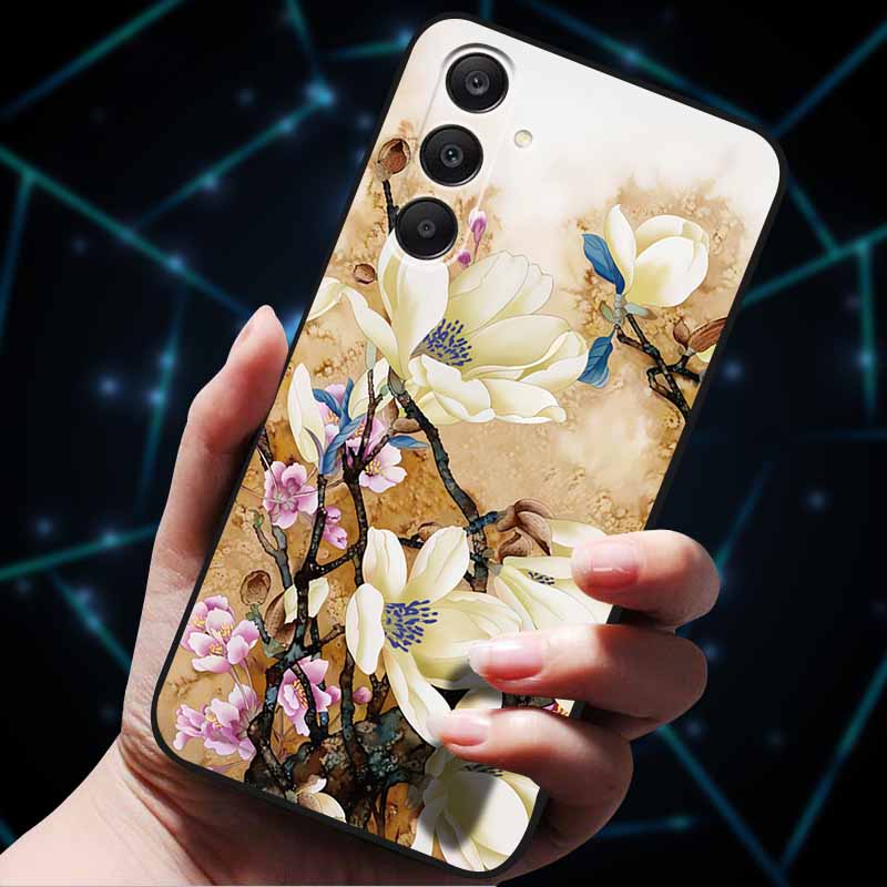 3D Flowers Emboss Fundas For Samsung A25 A35 A55 5G Case Soft Silicone Phone Cases for Galaxy A25 5G Back Cover Shell SamsungA55