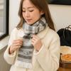 Plush Cashmere Knitted Scarf Lace Winter Shawl Fashion Rainbow Striped Scarf  Autumn Winter