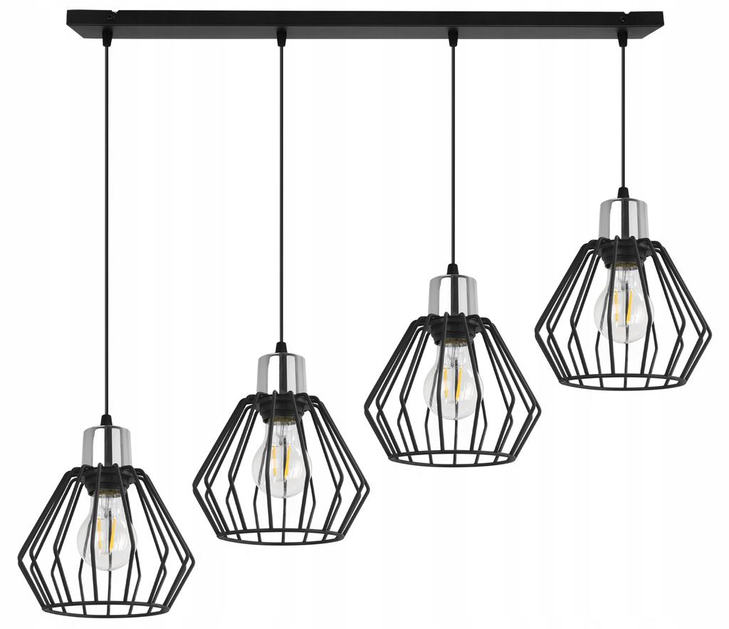 Hanging Lamp, Ceiling Chandelier, Wire Shade, Led