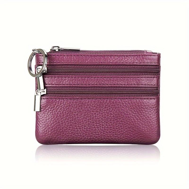Porte-monnaie en cuir véritable pour femme, Mini pochette en peau de vache, Mini portefeuille avec chaîne