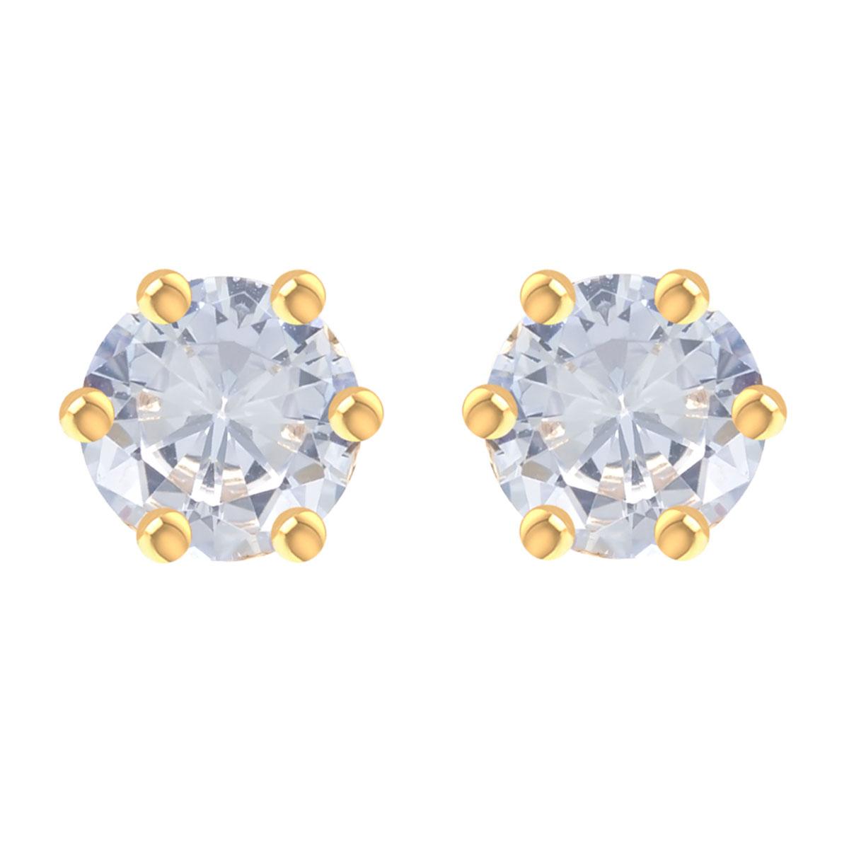 

Les Trésors De Lily [R4821] - Позолоченные серьги Essentiel Белое золото - 5 мм