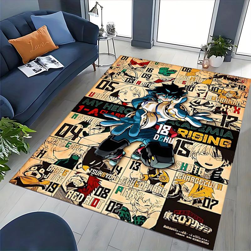 1pc My Hero Academia Chair Mat - Anime Cartoon Design, Office Desk Pad, Non-Slip Carpet for Home Decor, Gaming Room, Seasonal Gift.T036