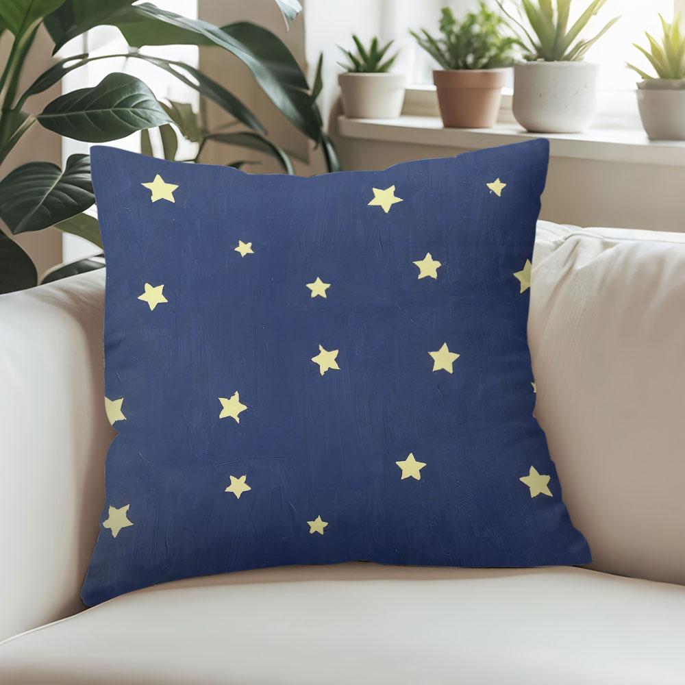 Starry Indigo square Jacquard Pillow Cover for Sofa Office Waist Cushion Cover Home Decorative Pillowcase