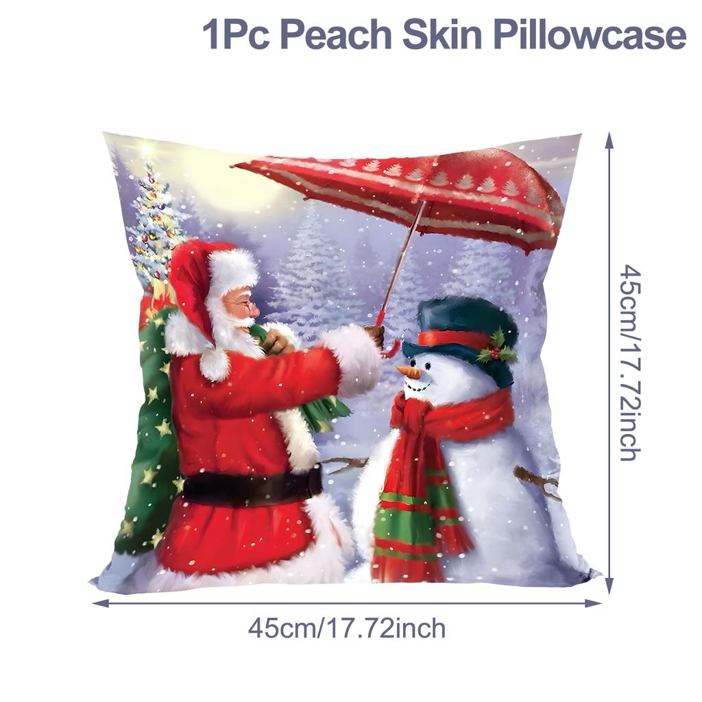 Christmas Santa Cushion Cover Pillowcase Merry Christmas Decor For Home 2025 Navidad Natal Cristmas Xmas Gift Happy NewYear 2025