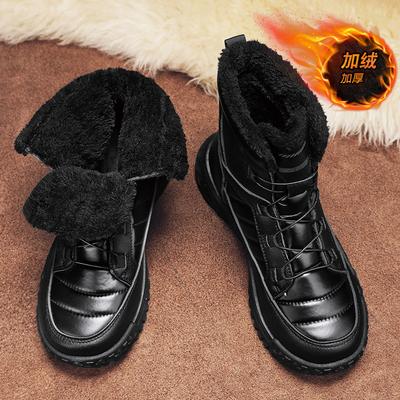 Schneestiefel Herren Winter neu Samt warm mittelhohe kurze Stiefel High-Top-Schuhe lässige Mode Sport Baumwollschuhe