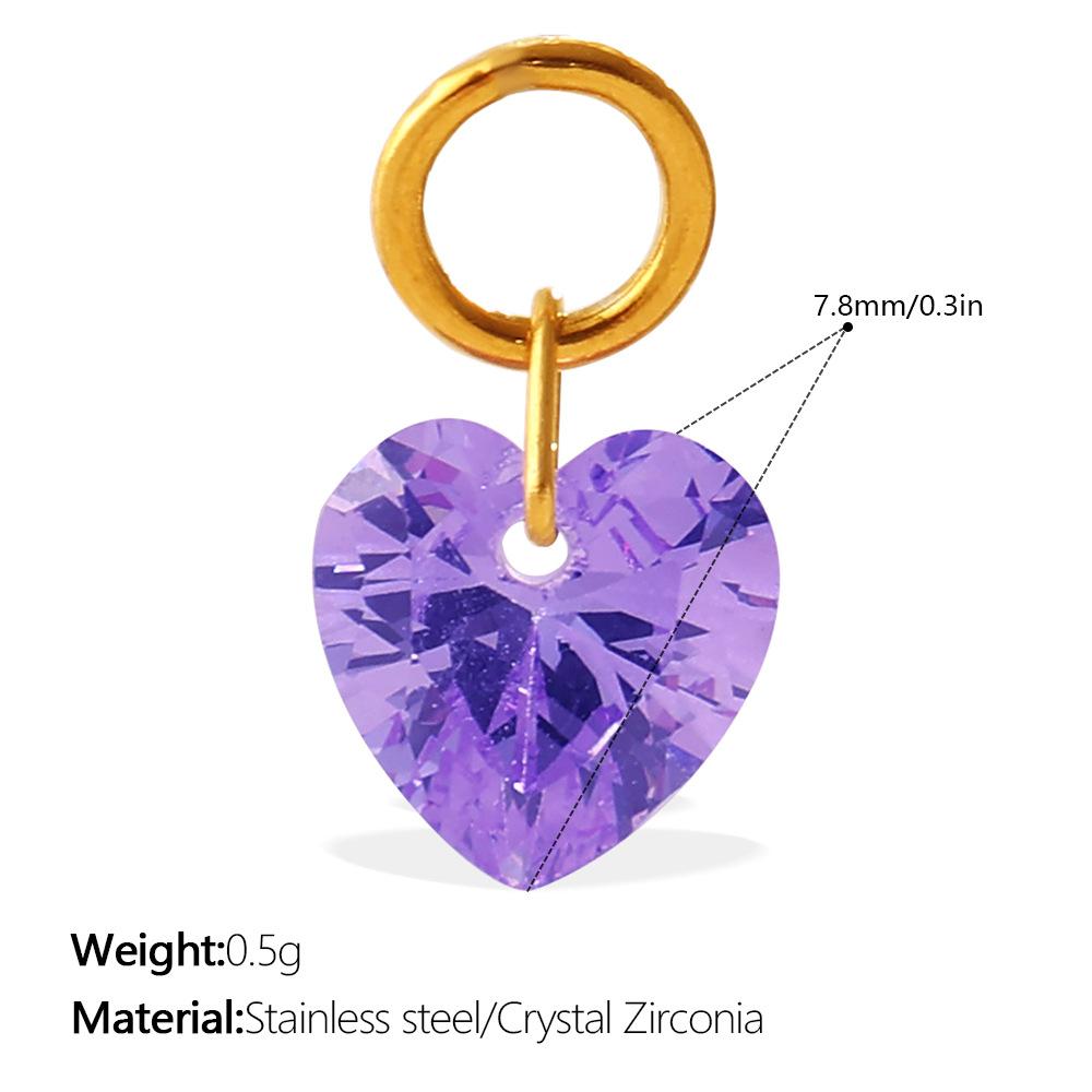 Light Luxury Colorful Heart Zircon Pendant, Colorful DIY Charm for Bracelet, Necklace & Earrings