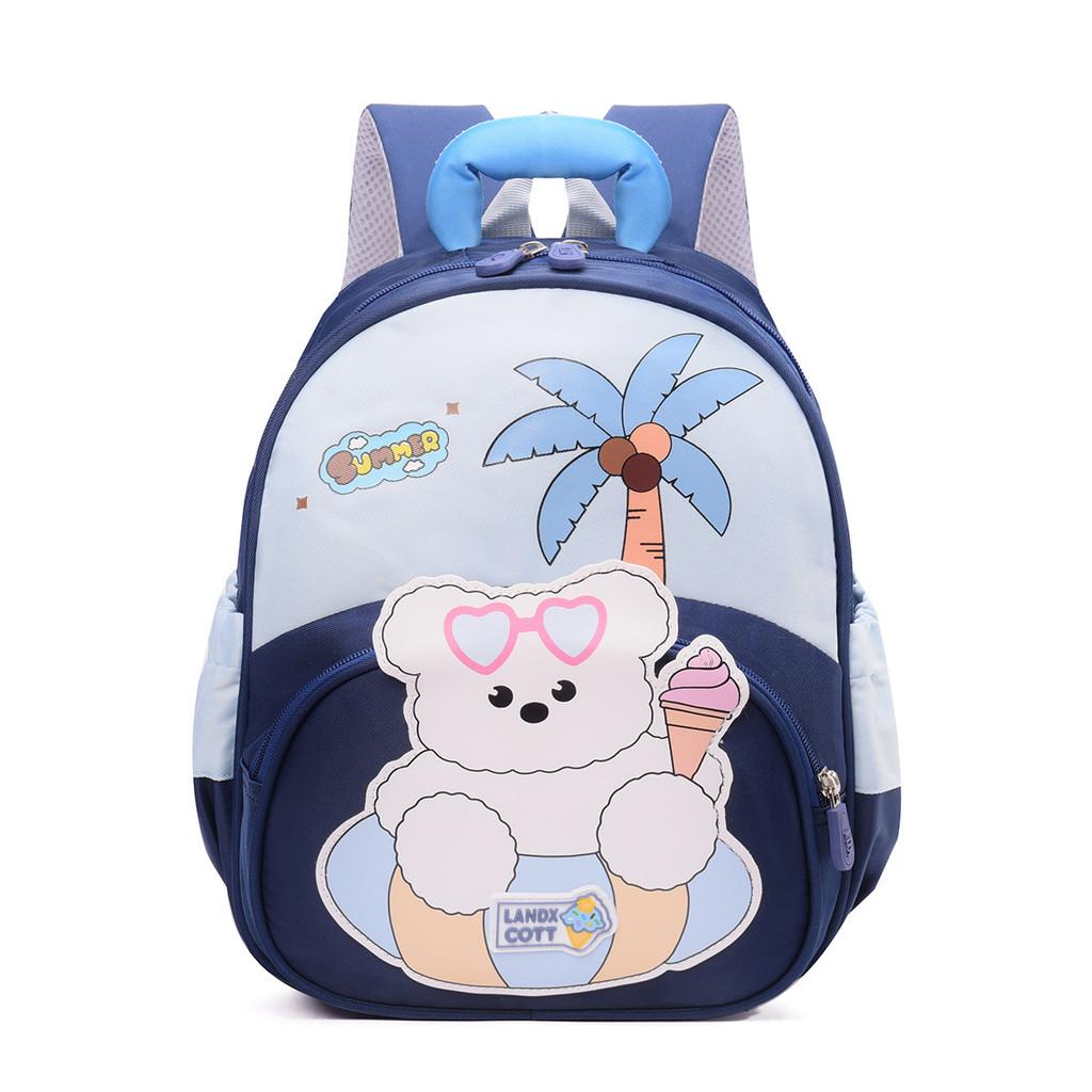 Kids Dualshoulder Cartoon Bear Backpack With Air Cushion Straps For Kindergarten Entrance