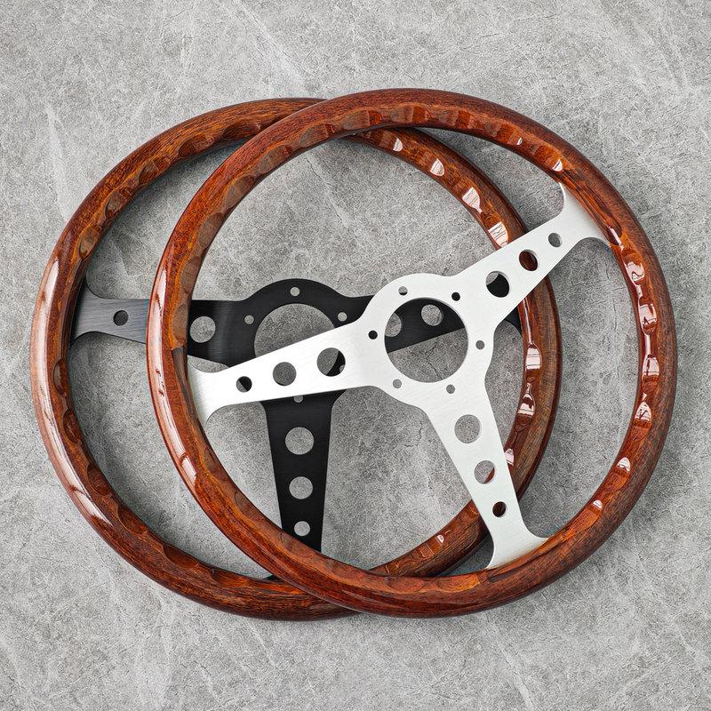 Volante Indy Heritage 350mm 14 Pollici Volante Sportivo da Corsa con Finitura Legno Classica PC-ST54
