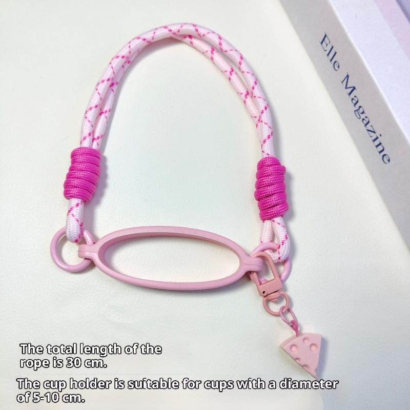 Candy Color Silicone Water Bottle Handle Strap Water Bottle Lanyard Hanging Rope Detachable Strap Bottles Cup Accessories