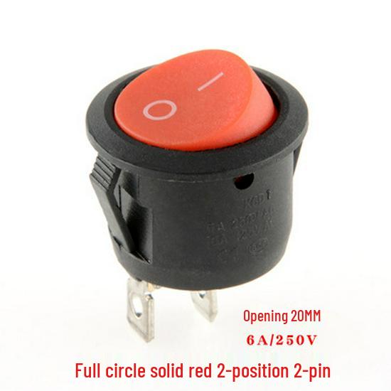 KCD1 Тумблер: Круглий, Підсвічений, 2/3/4-контактний, 2/3-позиційний, 6A 250V, Отвір 20 мм.