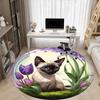 1pc Cat Bubble Office Round Rug, Carpet for Office, Gaming, Lightweight Round Floor Mat yy260208085