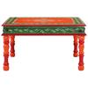 Orange Hand Bemalter Massiver Mangoholz Couchtisch