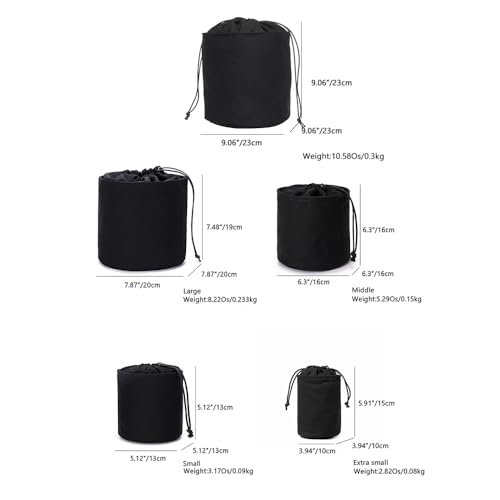 YONBEN Tall Purse Organizer Insert for Women's Canvas Round Handbag Organizer Storage, Handbag Purse Organizer Round Cosmetic Pouch Bag Bucket Makeup