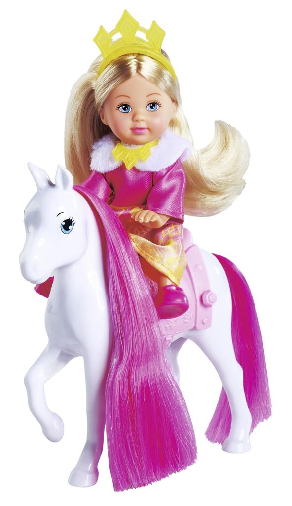 Simba 105733701 Evie Love Princess Ride Toy Doll with Winter Sleigh and Princess Ages Horse, Accessories, 12cm, 3+