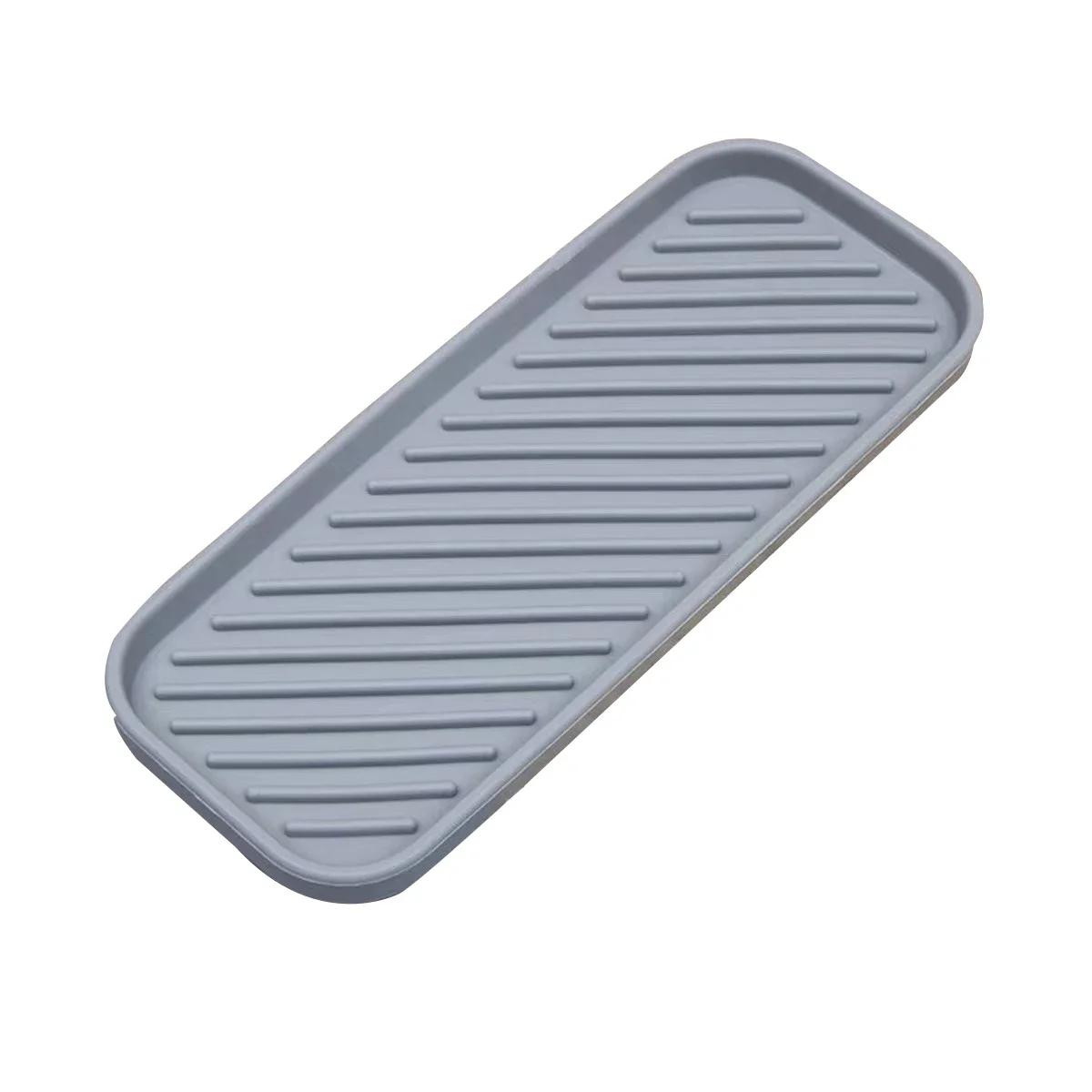 

1 шт. Силіконовий тримач для губок, тримач для кухонних губок, силіконовий лоток-органайзер Slink для ванної кімнати, дозатор для мила, просте силіконове мило сірий