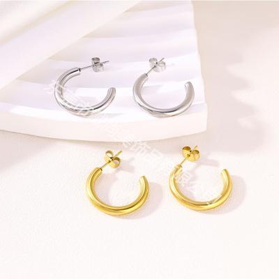 European and American Stainless Steel Earrings, High-end Fashion Stud Earrings, Versatile Temperament, Niche Retro Ins Style Earrings